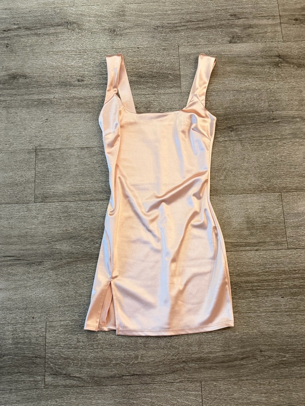 Better Be Pale Pink Square-Neck Mini Dress